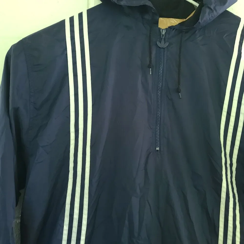 90s~00'S Adidas Half Zip Nylon blue Pullover Men's Size XL Vintage eaa504395 EUC